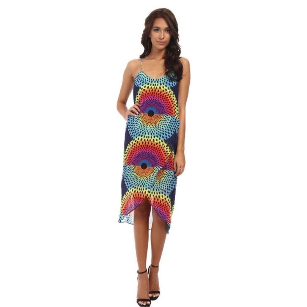 NWOT Mara Hoffman Wrap Rainbow Midi Dress Size S